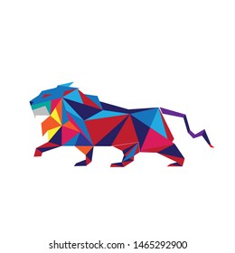 Creative Abstract Lion Logo Design Illustration
