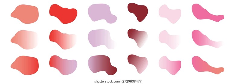 Creative Abstract Liquid Blob Shapes with Pink and Red Gradients