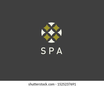 Creative abstract logo badge geometric shape pattern for beauty salon spa company