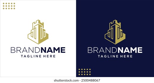 Creative Abstract Logo Building And Fort, Design Inspiration, Illustration, Vector