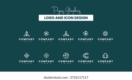 Pacote de design de logotipo abstrato criativo