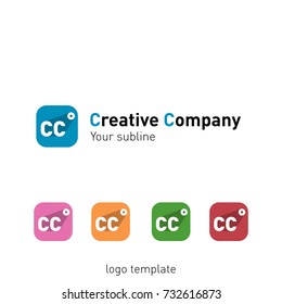 Creative abstract logo design template for a 360 degrees company. Logo set, vector illustration.