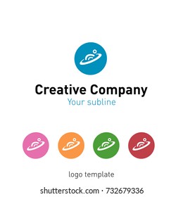 Creative abstract logo design template for a 360 degrees company. Logo set, vector illustration.