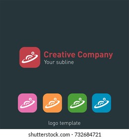Creative abstract logo design template for a 360 degrees company. Logo set, vector illustration.