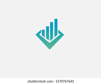 Creative abstract logo icon of geometric elements in the form of a graph scale for your business company