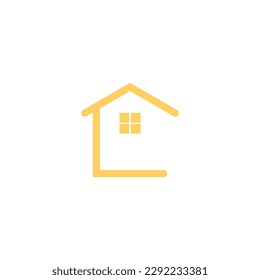casa de forma geométrica con logotipo abstracto creativo para su empresa.