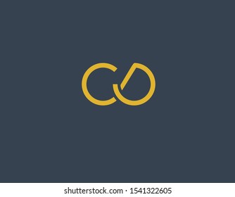 Creative abstract logo icon sign two letters C and D monogram for company