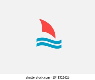 Creative abstract logo icon sign sail and sea for company