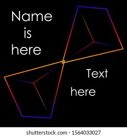 creative abstract logo of lines and contours of two pyramids with gradient coloring