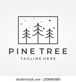 Creative abstract logo of pine trees and pine forest isolated background.Logos for badges,business,christmas,brands and natural products.