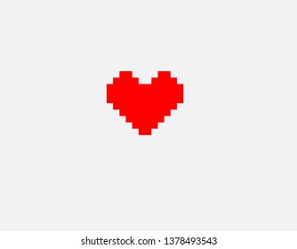 Creative abstract logo red heart pixels for business company