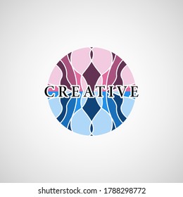 Creative Abstract Logo reflecting mirror shape with flat style illustration, vector logo graphic template.