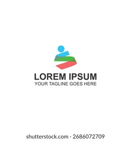 Creative abstract logo resembling letter S with vibrant gradient shapes in blue, green, and red. Minimalist, modern, and SEO-friendly vector icon design
