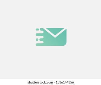 Creative abstract logo sign flying envelope letter mail for company