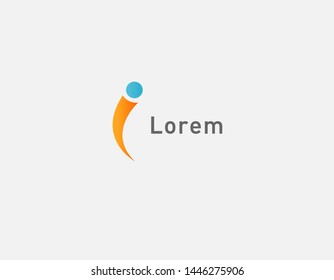 Creative abstract logo sign letter I for company