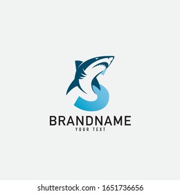 Creative Abstract Logo Sign Letter S And Shark Fin Silhouette Typography For Company