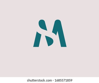 Creative abstract logo sign letter M with a curved strip in the middle for your company