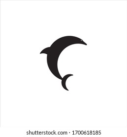 Creative abstract logo sign letter C and shark fin silhouette typography for company
