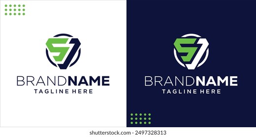 Creative Abstract Logo SJ Triangle, Design Inspiration, Illustration, Vector