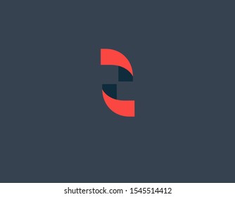 Creative abstract logo of two geometric identical shapes for your company