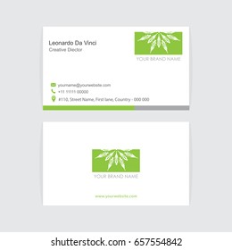 Creative abstract logo and visiting card design. Modern and simple business card with vector illustration and ornamental pattern.