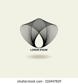 Creative abstract lotus, cobra logo, symbol, icon, graphic, vector. Linear thin line art .