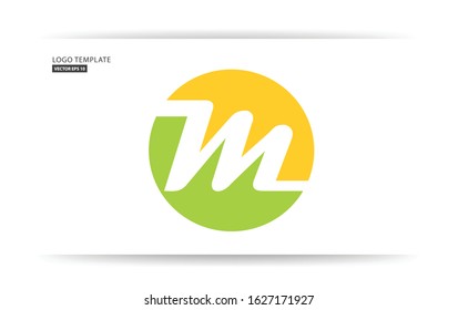 Creative Abstract M Letter Circle Logo Design Illustration.