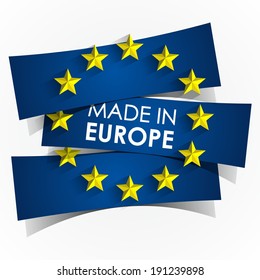 Creative Abstract Made In Europe Badge vector illustration