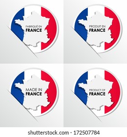 Creative Abstract Made in France Badges vector illustration