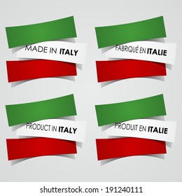 Creative Abstract Made in Italy Badges vector illustration