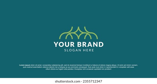 Creative abstract mangrove roots on teal background vector logo design template.