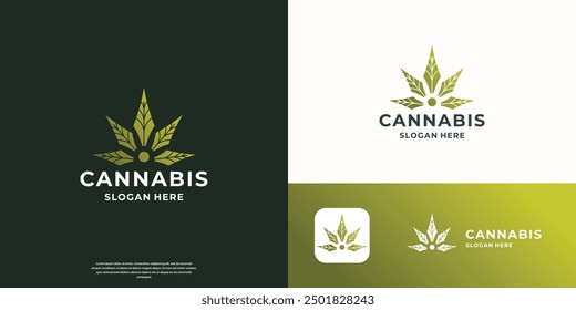 kreative abstrakte Marihuana-Logo-Vorlage Inspiration.