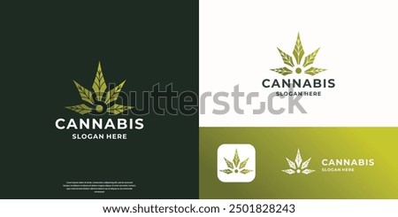 creative abstract marijuana logo template inspiration.
