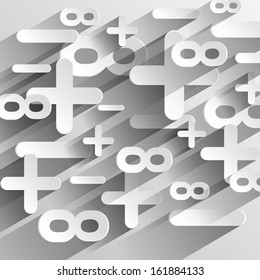 Creative Abstract Math Calcul Symbols On Gradient Background vector illustration