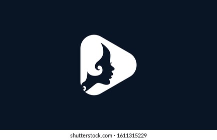 Creative abstract Media Girl logo. This logo icon incorporate with two abstract rectangle shape in the creative way.