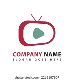 Creative abstract media television logo template vector illustration. Business sign, effort.