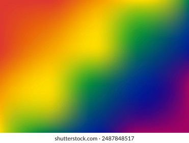 Creative abstract mesh gradient  rainbow colors. Complex gradient of different colors, horizontal image. Colorful gay pride month, peace flag. Vector illustration. EPS 10
