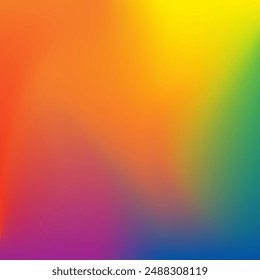 Creative abstract mesh gradient  rainbow colors background. Complex gradient of different colors, square image. Colorful gay pride month, peace flag. Vector illustration. EPS 10
