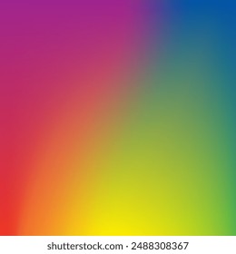 Creative abstract mesh gradient  rainbow colors background. Complex gradient of different colors, square image. Colorful gay pride month, peace flag. Vector illustration. EPS 10
