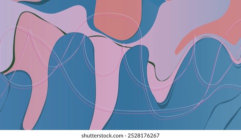 Pintura moderna minimalista abstracta creativa. Onda y paisajes estéticos. ilustración de alta calidad para su diseño
