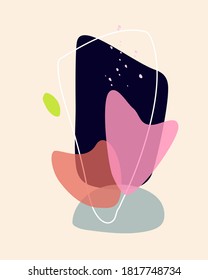 Creative abstract modern art minimalistic illustration for wall decoration, postcard or brochure design. Hipster print, trendy decor wallpaper. vector illustration