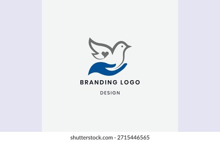 Creative abstract modern bird logo design vector