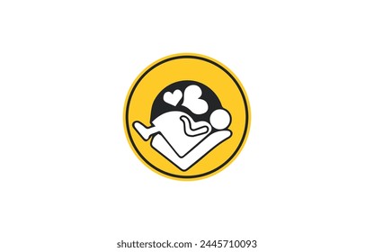 Creative abstract modern circle silhouette vector illustration logo design
