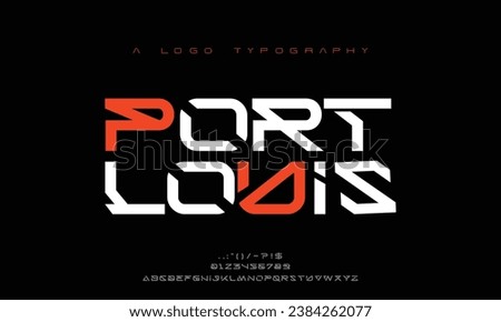 Creative abstract modern digital line fonts. Minimalist slim typography technology font style. Vector illustration and tech logo.