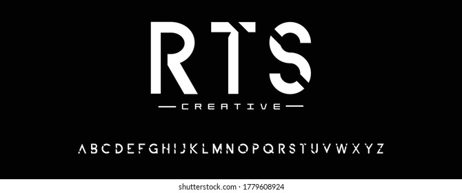 Creative abstract modern digital technology fonts. Minimalist slim typography monogram font style. Vector illustration and tech logo