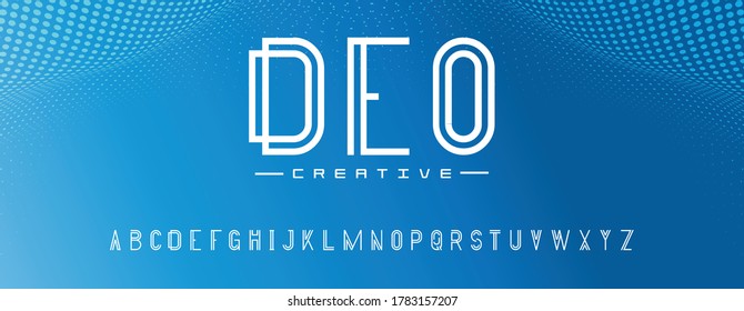 Creative abstract modern digital technology fonts. Minimalist slim typography monogram font style. Vector illustration and tech logo