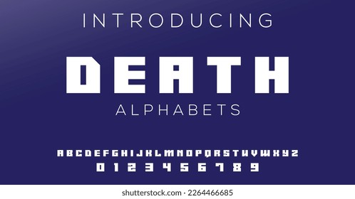 Creative abstract modern digital technology fonts and number set. Crypto Minimalist electronic, thin and slim typography font style. Vector illustration
