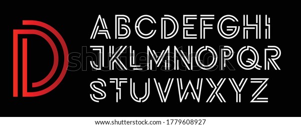 Creative Abstract Modern Digital Technology Fonts Stock Vector (Royalty ...