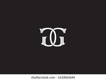 Creative abstract modern elegant G, G G initial based letter icon trendy top unique artistic black and white color logo vector.