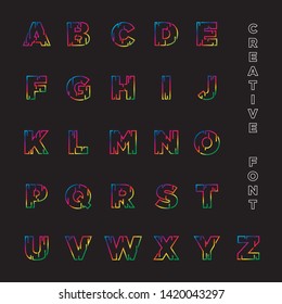 Creative abstract modern font design for logo, title, header, lettering and more-vector